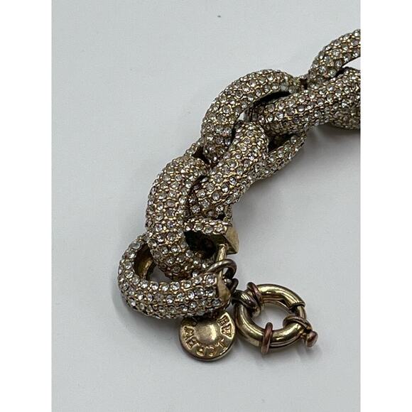 J. Crew Gold tone Chainlink Bracelet with PAVE Crystals - Picture 2 of 12